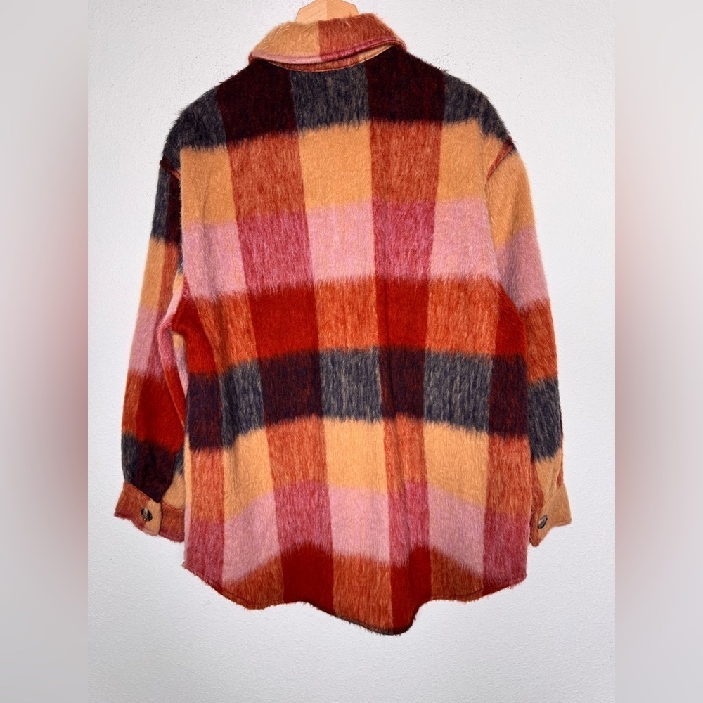 Polagram polyester/wool lumberjack plaid jacket shirt Large - Picture 3 of 7
